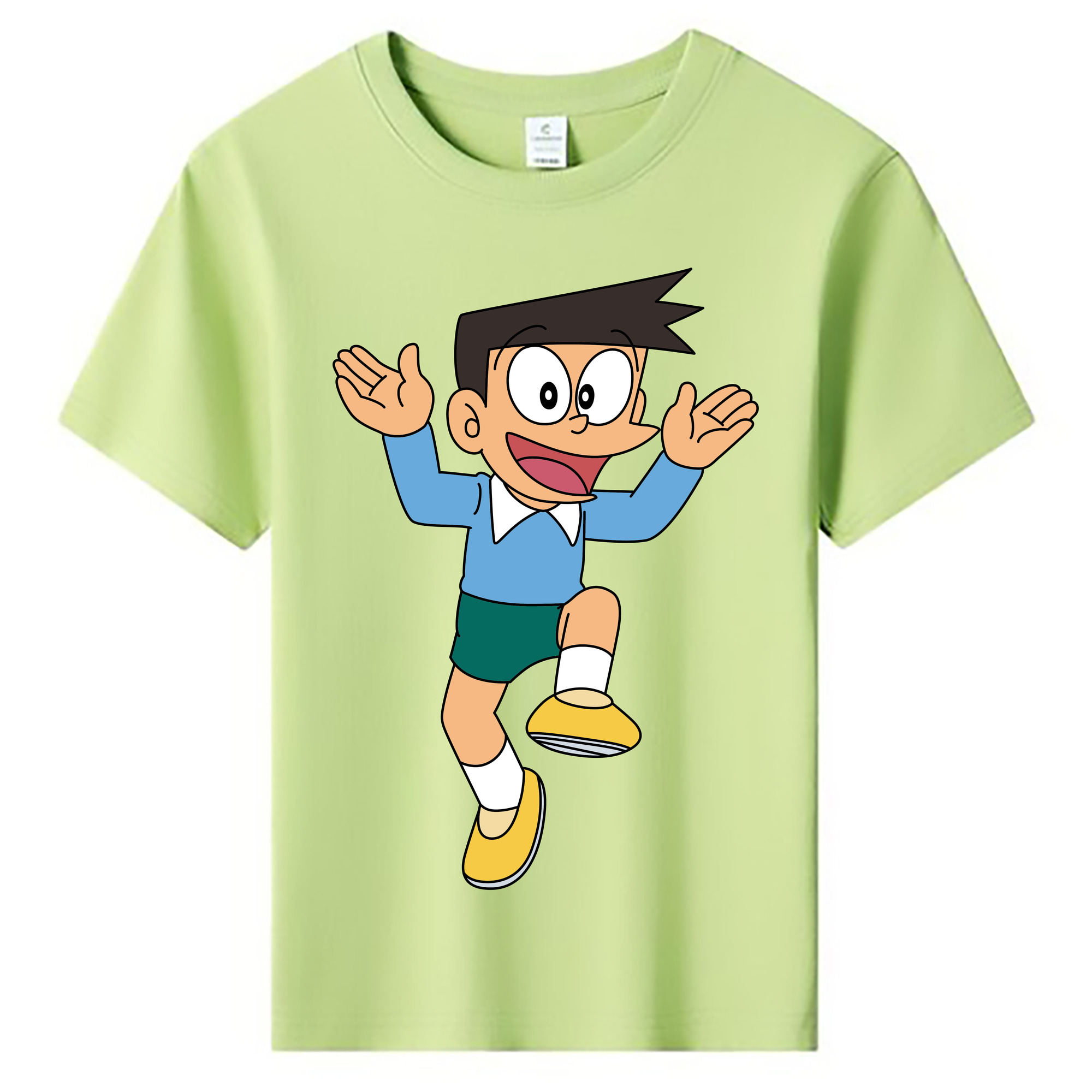 （画像用） ドラえもん 骨川 スネ夫 Doraemon Honekawa Suneo 綿100％キッズTシャツ（フロントプリント）